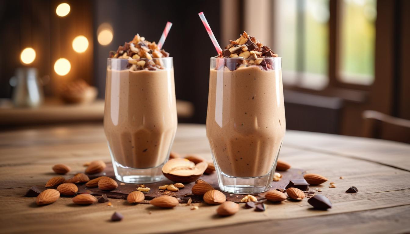 Enerji Dolu Badem Ezmeli ve Çikolatalı Smoothie Tarifleri