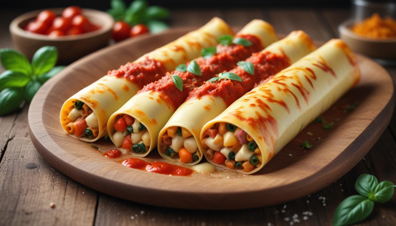 Farklı İç Harçlarla Hazırlanan İtalyan Rulo Makarna Cannelloni